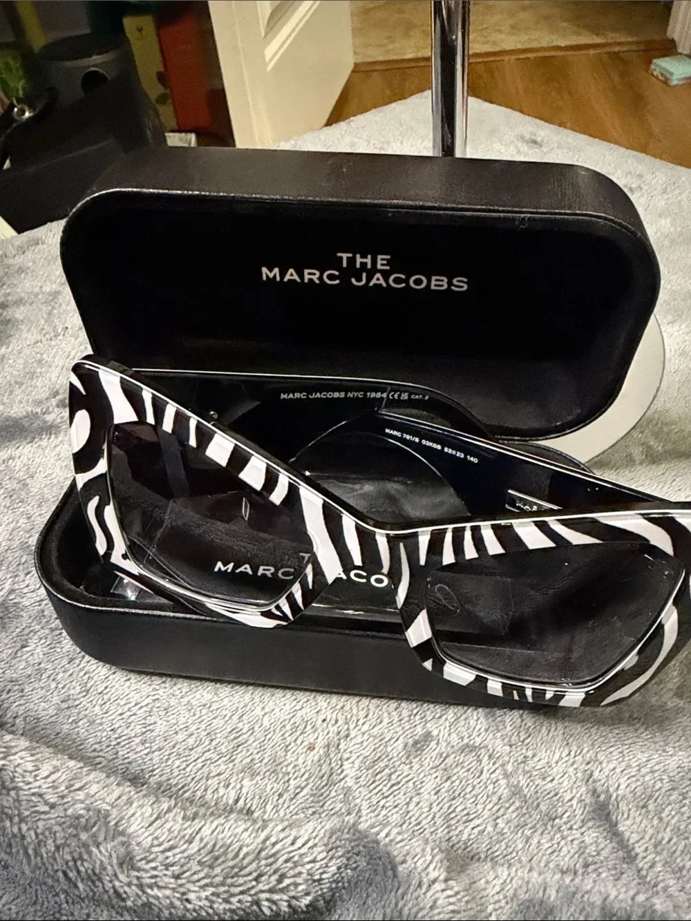 Marc Jacobs Black and White Zebra-Pattern Men’s Sunglasses